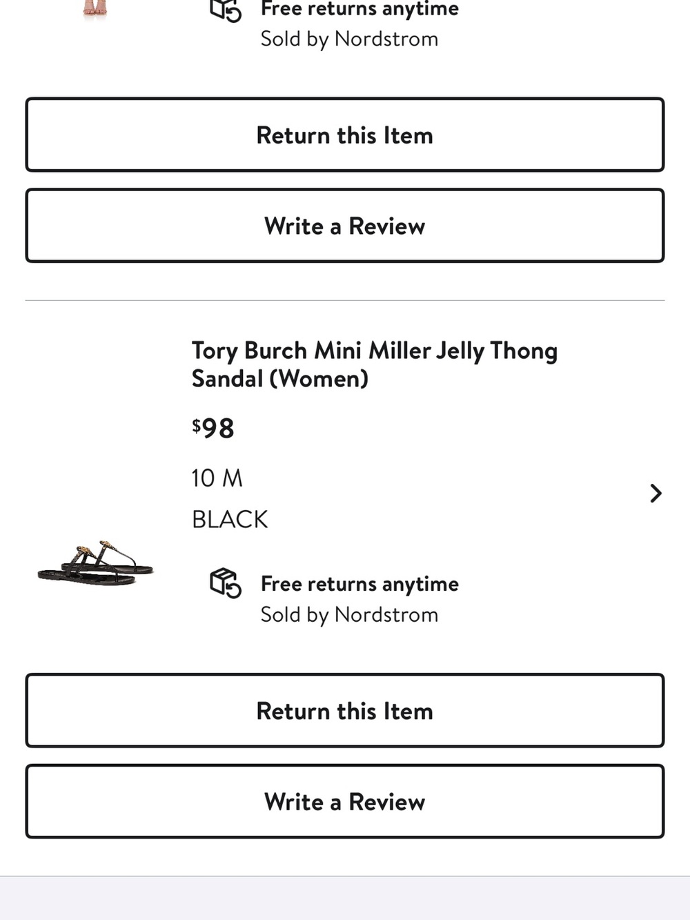 Tory Burch Black Jelly Thong Sandals with Gold Logo
